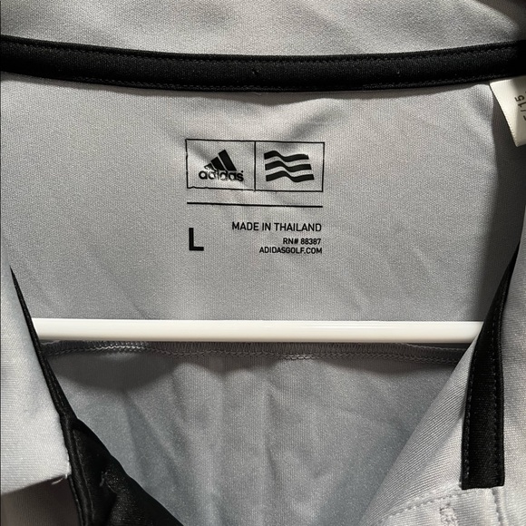 Mens Adidas Golf Gray and Black Shirt - Picture 2 of 2